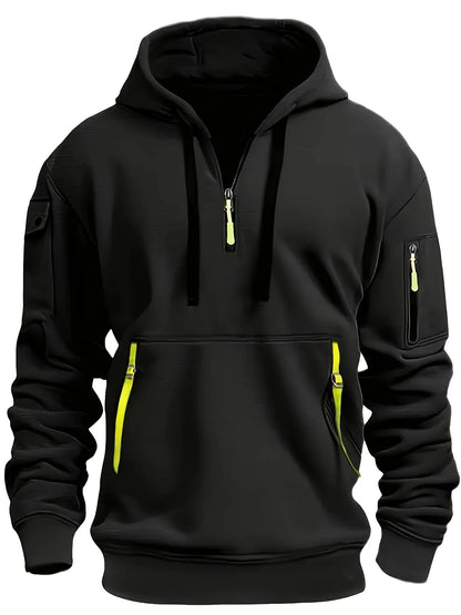 Originality 1/4 Zip up Autumn Winter Men Fashion Hoodie
