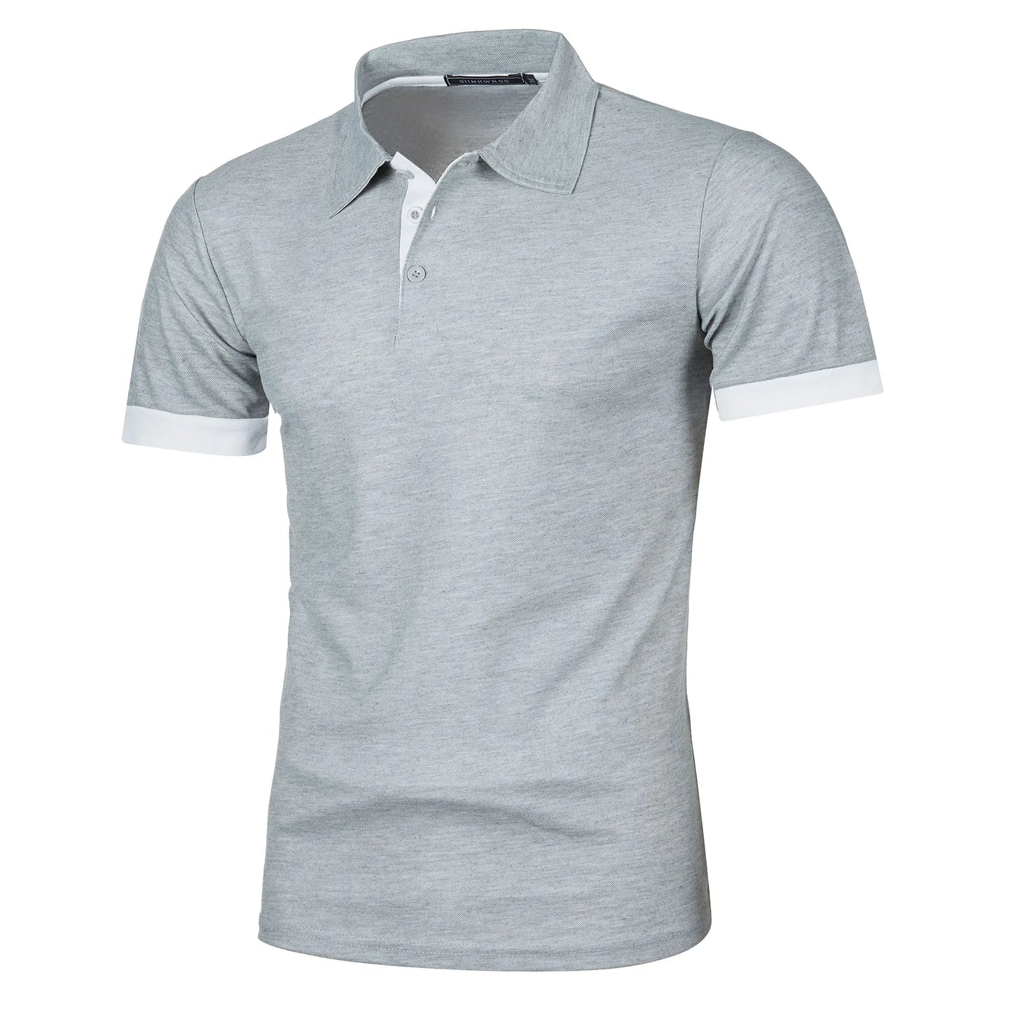 Men's short sleeve color matching fashion with men's lapel short sleeve
