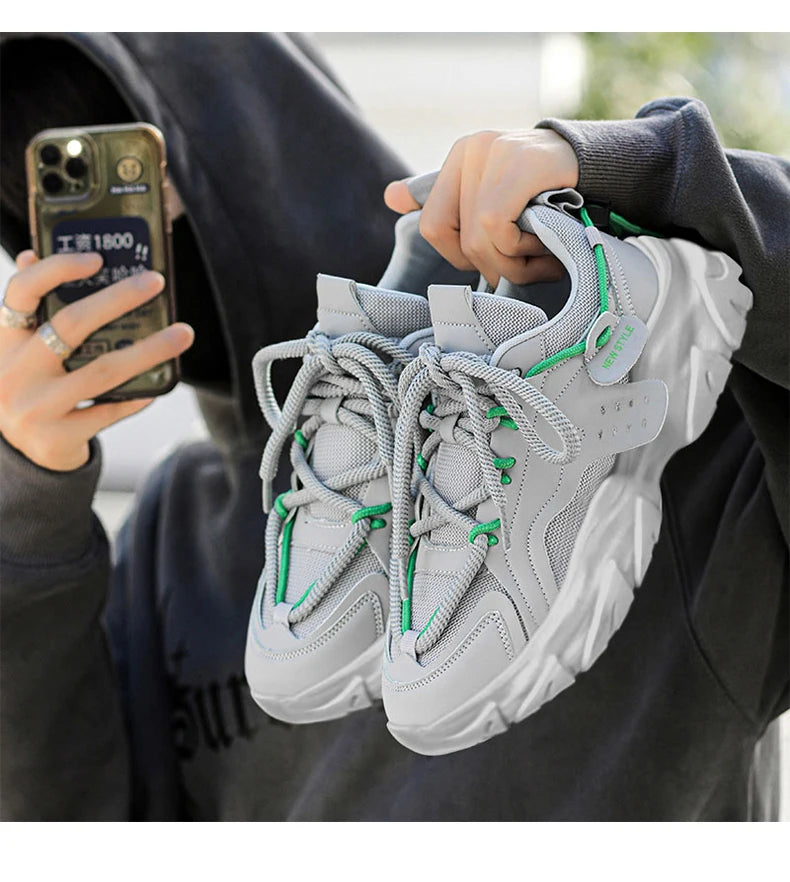 Men's Shoe Breathable Thick Soled Casual Sneakers