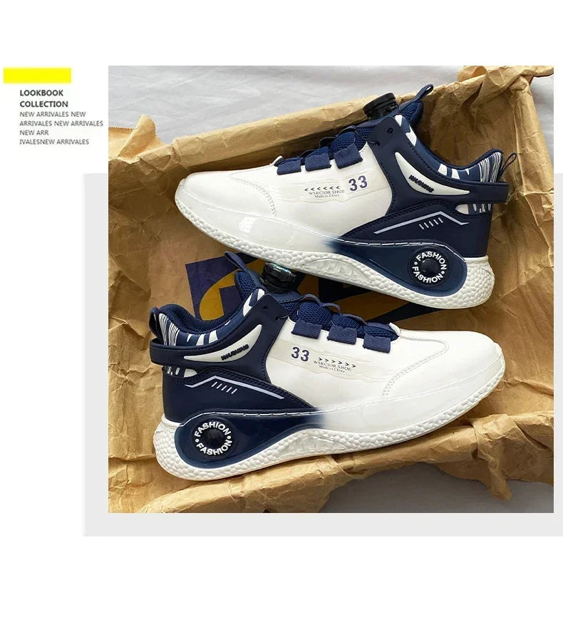 Men's Sneakers with Swivel Buckle, Comfortable, Non-slip, with Laces, Durable, for Outdoor Activities