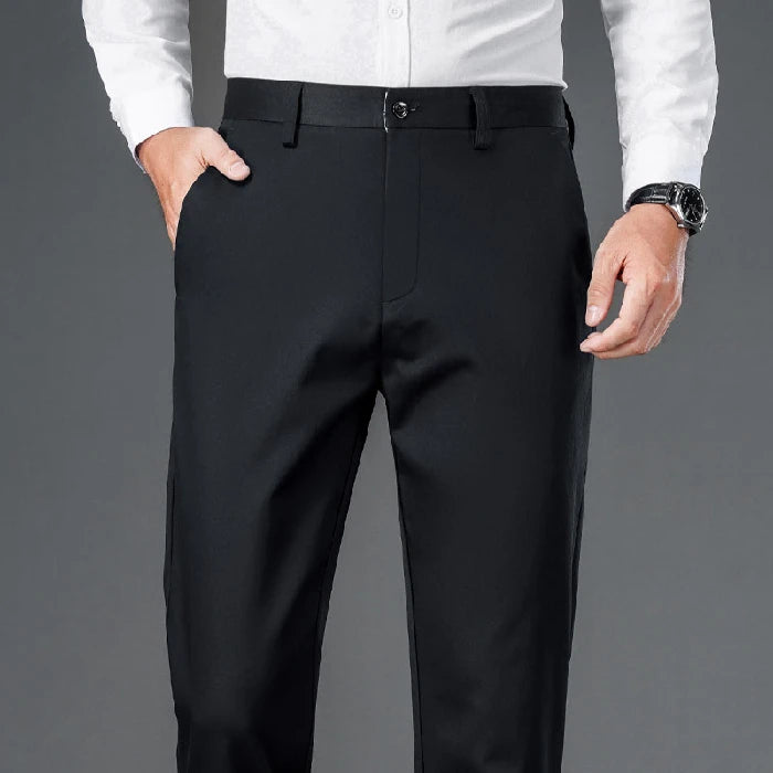 Men's lightweight business casual pants with micro elasticity
