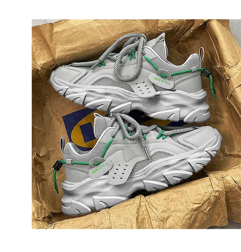 Men's Shoe Breathable Thick Soled Casual Sneakers