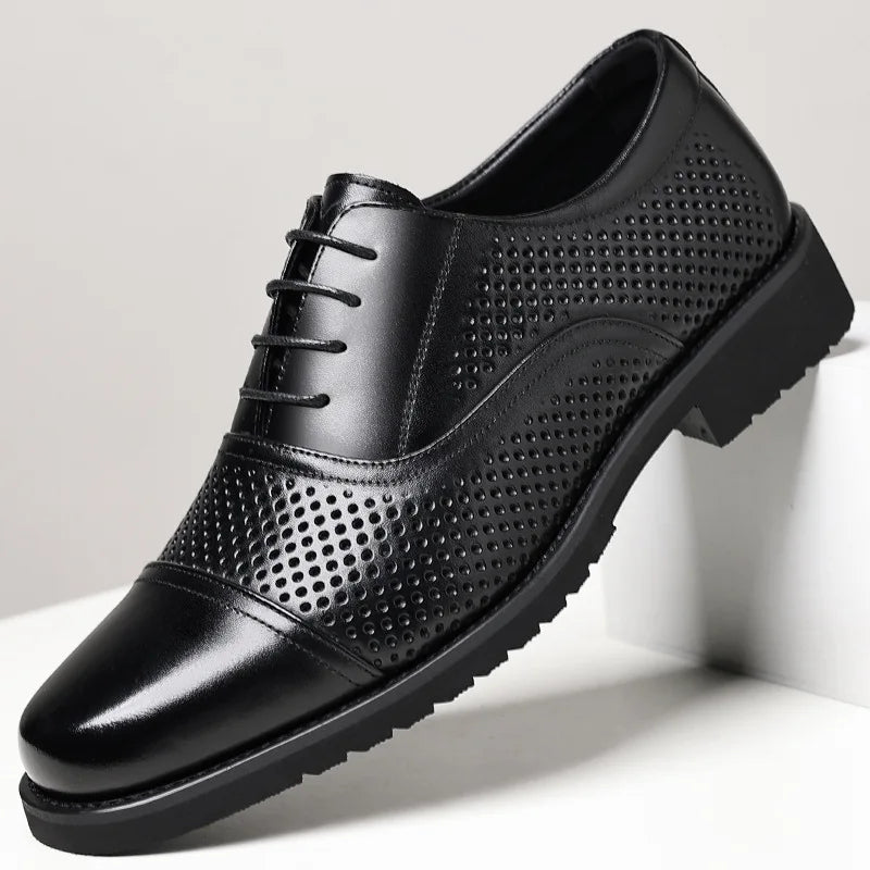 Breathable Hallow New Designer Cow Leather Shoes