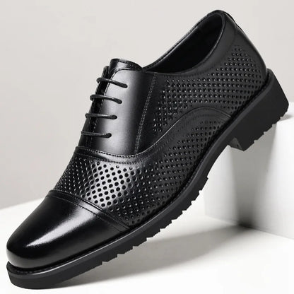 Breathable Hallow New Designer Cow Leather Shoes