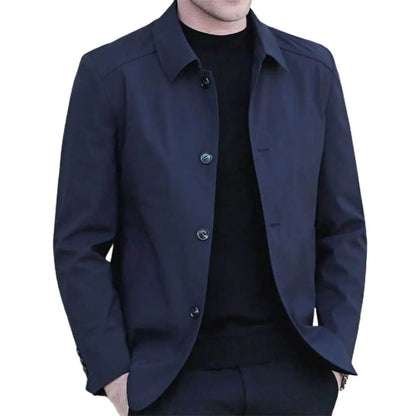 Men Outerwear Elegant Men's Mid Length Business Coat
