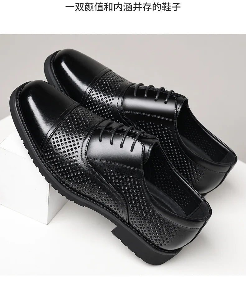 Breathable Hallow New Designer Cow Leather Shoes
