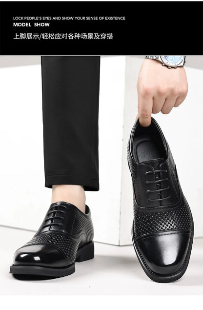 Breathable Hallow New Designer Cow Leather Shoes