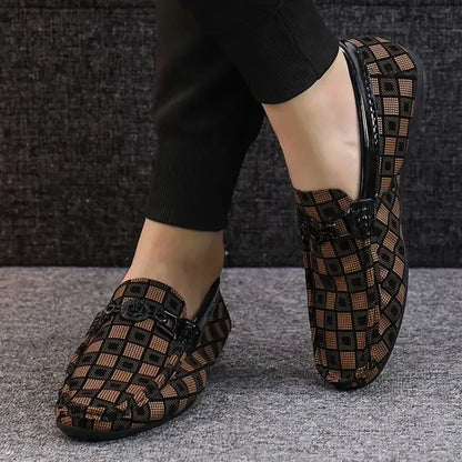 Leather Shoes for Men Round Toe Non Slip and Waterproof Loafers