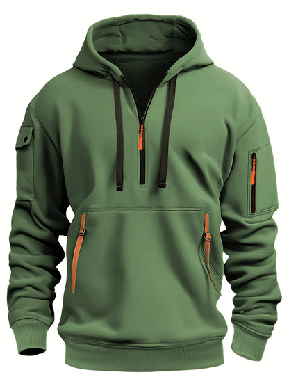 Originality 1/4 Zip up Autumn Winter Men Fashion Hoodie
