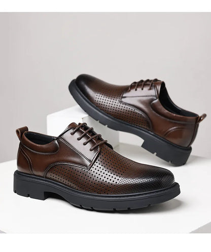 Summer Hallow Breathable Platform Leather Shoes