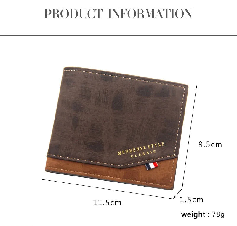 Short Men Wallets Slim Classic Coin Pocket Photo Holder