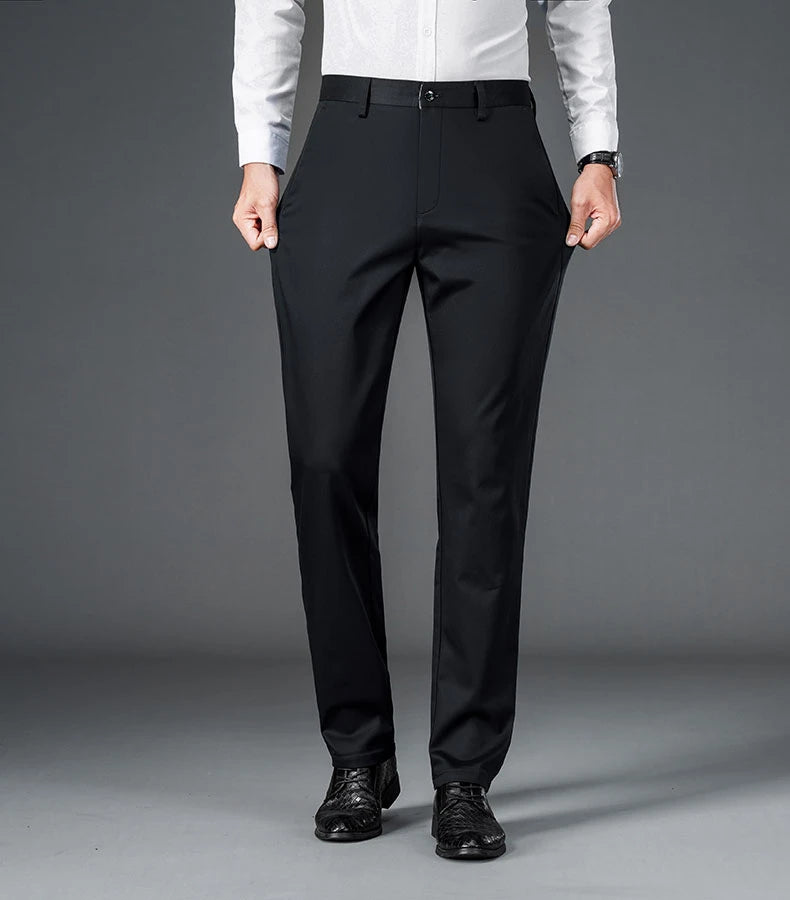 Men's lightweight business casual pants with micro elasticity