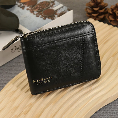 New Men's Business Wallet Classic Spliced Zipper