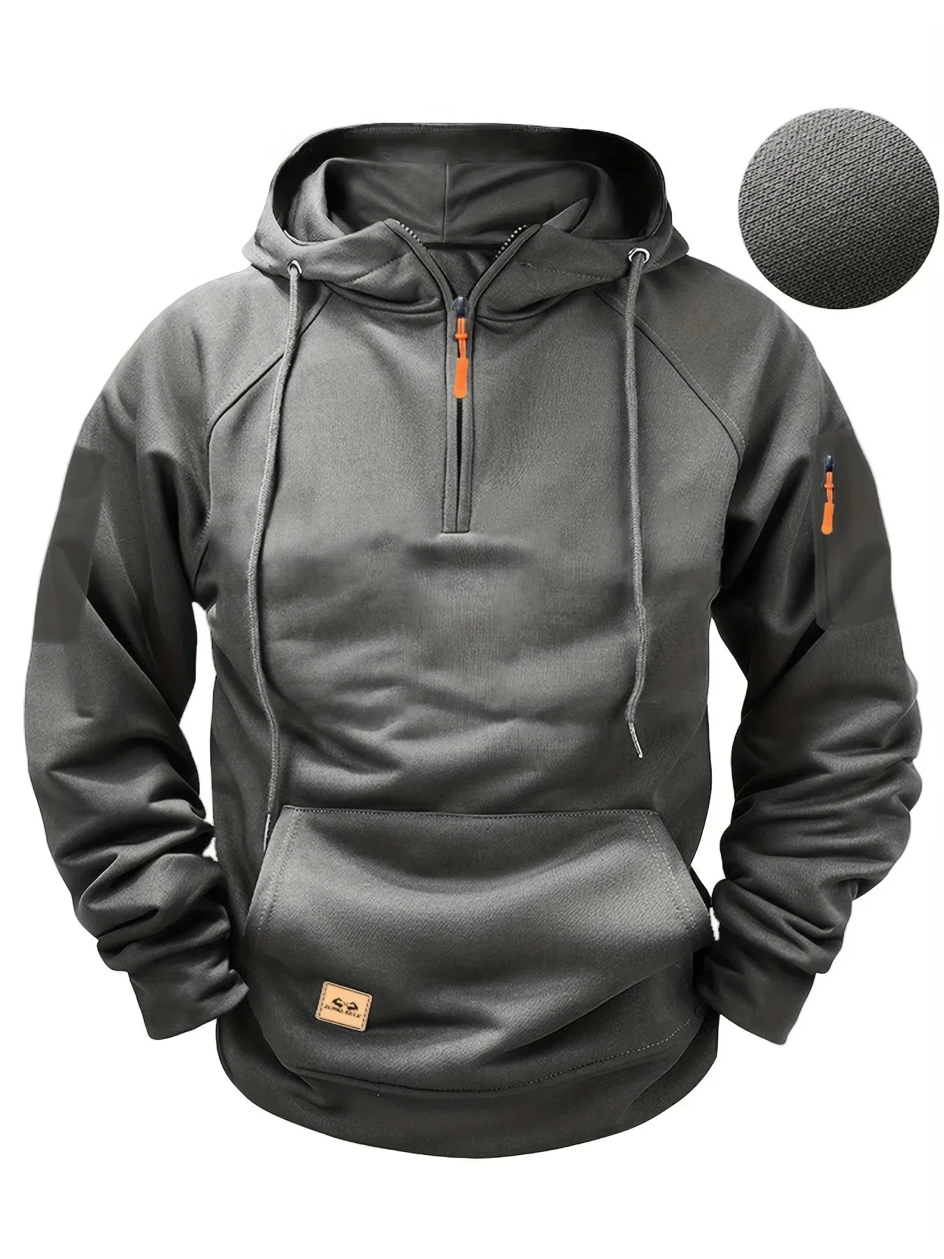 New high-quality men's zipper multi-pocket hoodies