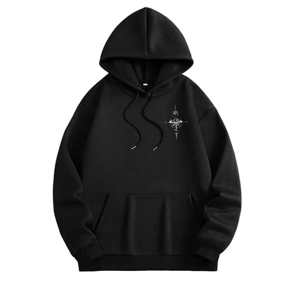 Vintage Compass Print Hoodies