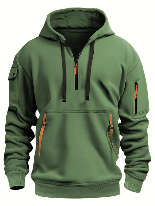 Originality 1/4 Zip up Autumn Winter Men Fashion Hoodie
