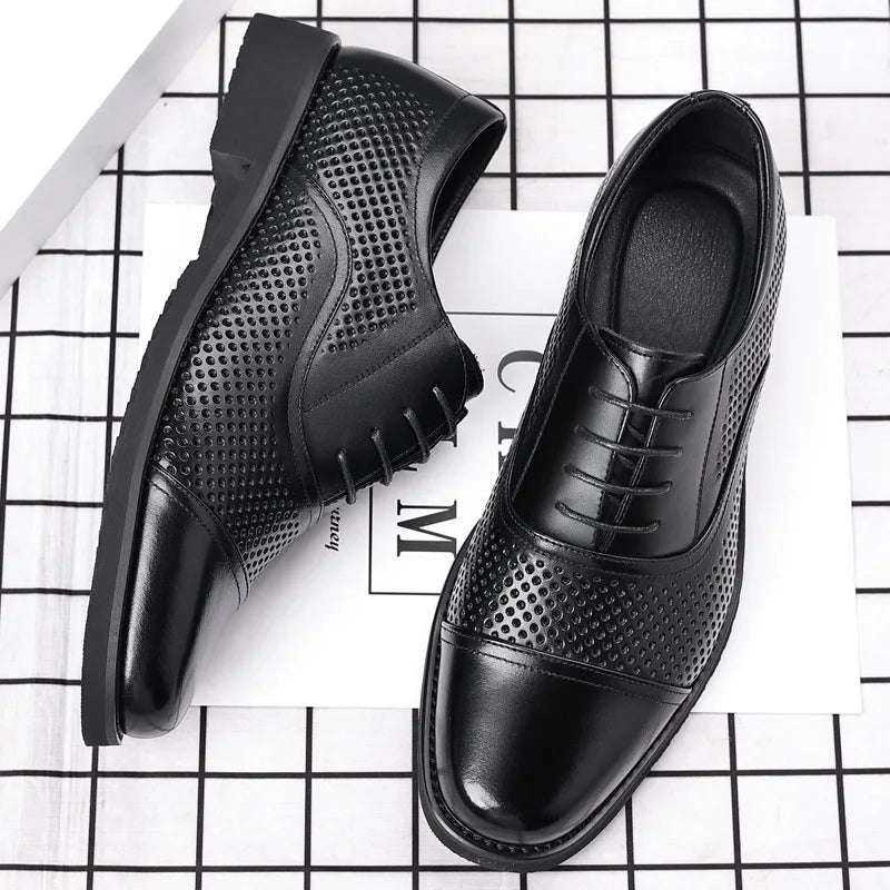 Breathable Hallow New Designer Cow Leather Shoes