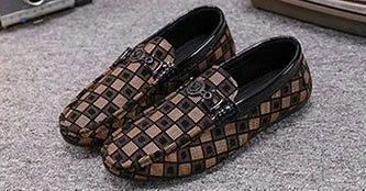 Leather Shoes for Men Round Toe Non Slip and Waterproof Loafers