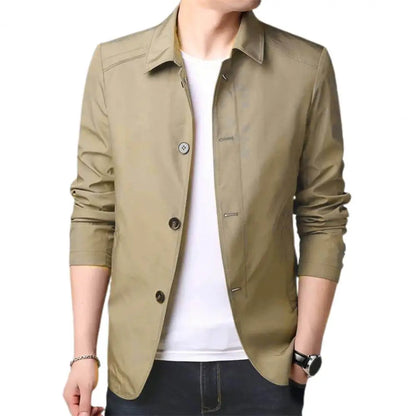 Men Outerwear Elegant Men's Mid Length Business Coat