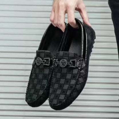 Leather Shoes for Men Round Toe Non Slip and Waterproof Loafers