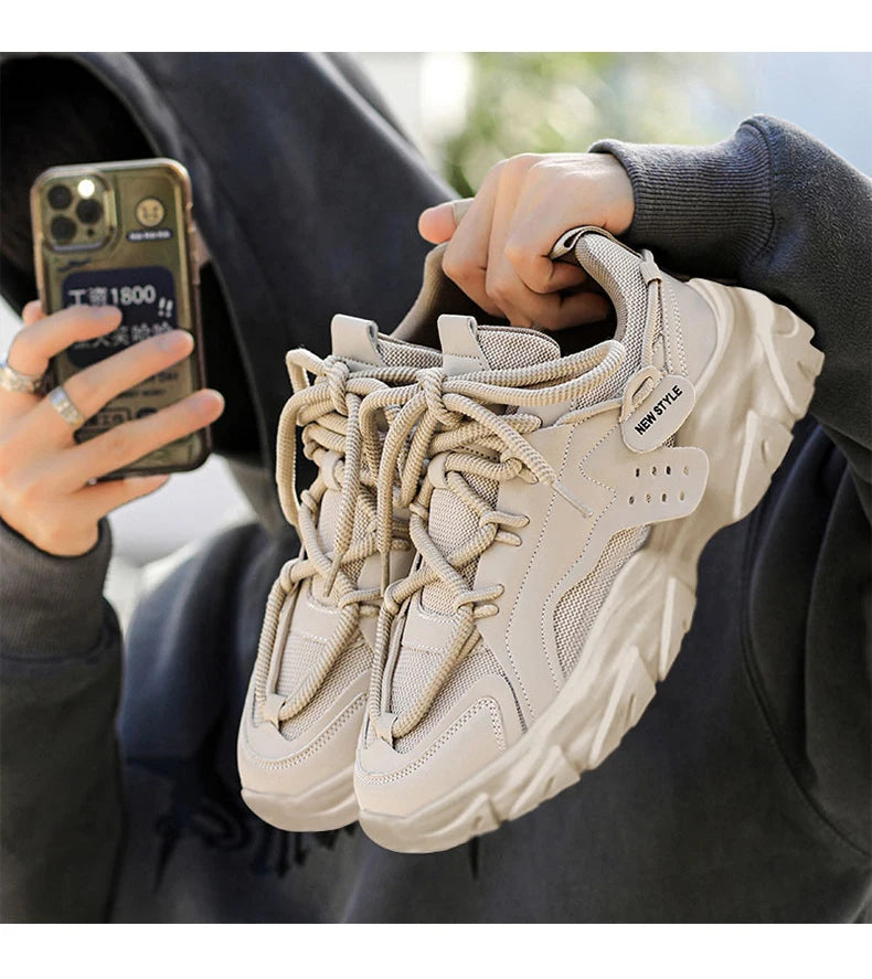 Men's Shoe Breathable Thick Soled Casual Sneakers