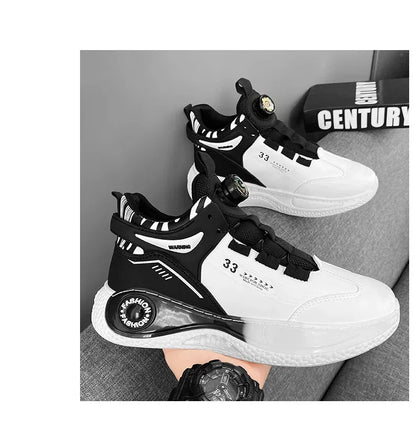 Men's Sneakers with Swivel Buckle, Comfortable, Non-slip, with Laces, Durable, for Outdoor Activities