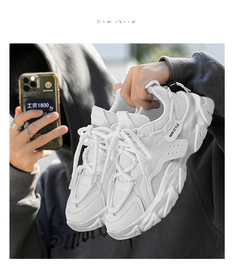 Men's Shoe Breathable Thick Soled Casual Sneakers