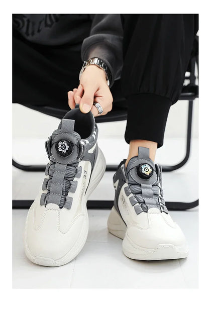 Men's Sneakers with Swivel Buckle, Comfortable, Non-slip, with Laces, Durable, for Outdoor Activities