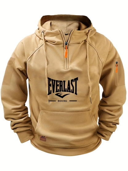 New high-quality men's zipper multi-pocket hoodies
