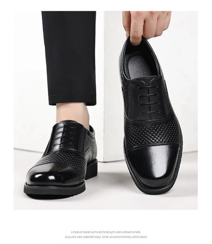 Breathable Hallow New Designer Cow Leather Shoes