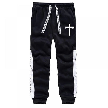 Cross Printed Male Hooded Sweatshirts