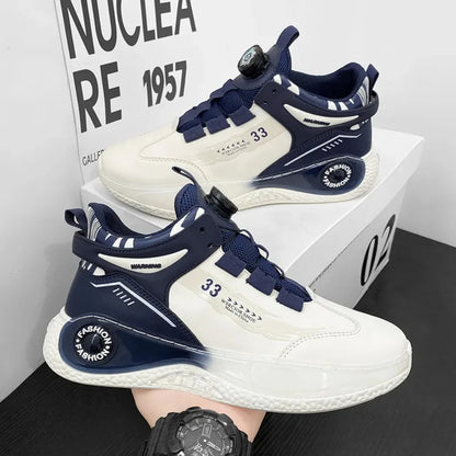 Men's Sneakers with Swivel Buckle, Comfortable, Non-slip, with Laces, Durable, for Outdoor Activities