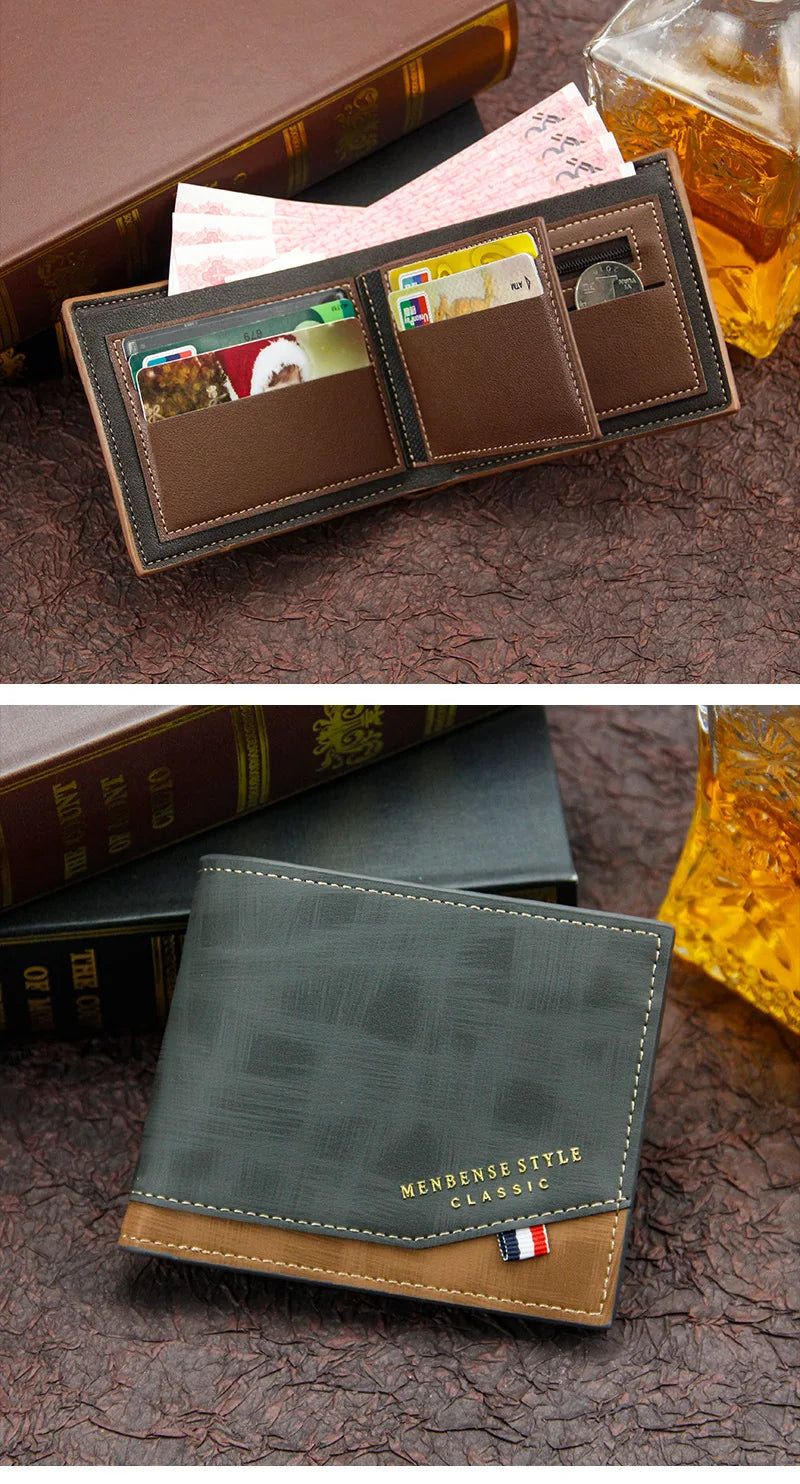 Short Men Wallets Slim Classic Coin Pocket Photo Holder
