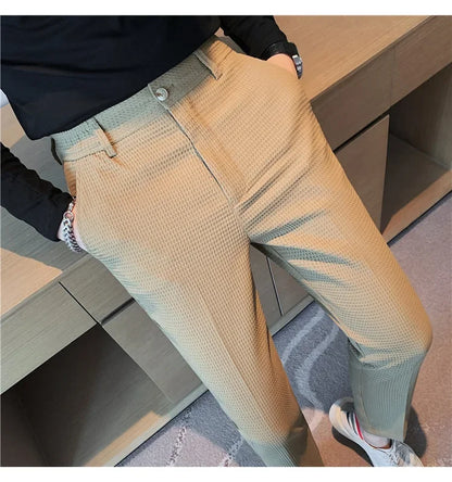 Casual Business Straight-leg Pants For Summer Lightweight Breathable