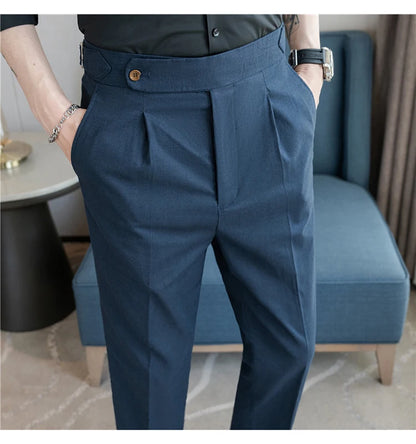90% Linen 10% Cotton Suit Pants Naples Breathable