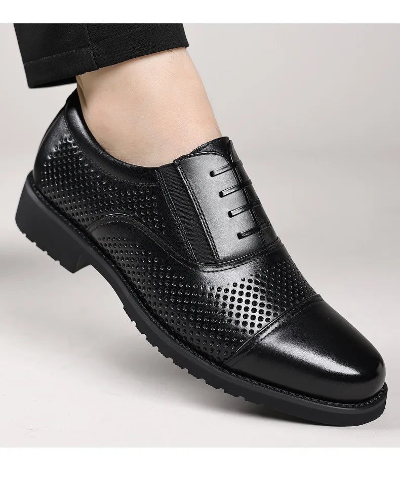 Breathable Hallow New Designer Cow Leather Shoes