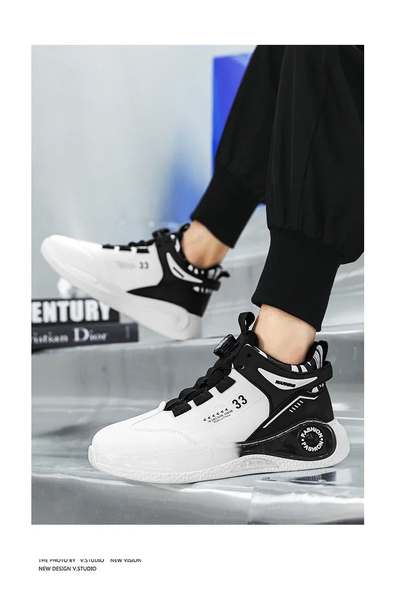 Men's Sneakers with Swivel Buckle, Comfortable, Non-slip, with Laces, Durable, for Outdoor Activities