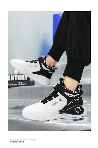Men's Sneakers with Swivel Buckle, Comfortable, Non-slip, with Laces, Durable, for Outdoor Activities