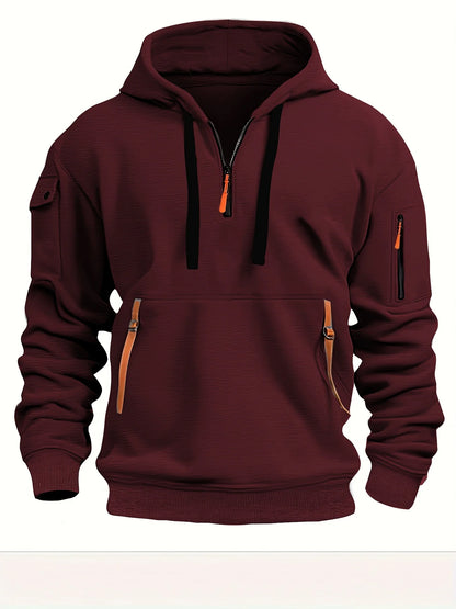 Originality 1/4 Zip up Autumn Winter Men Fashion Hoodie
