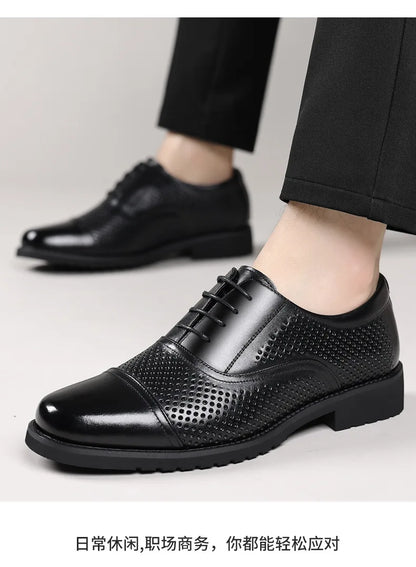 Breathable Hallow New Designer Cow Leather Shoes